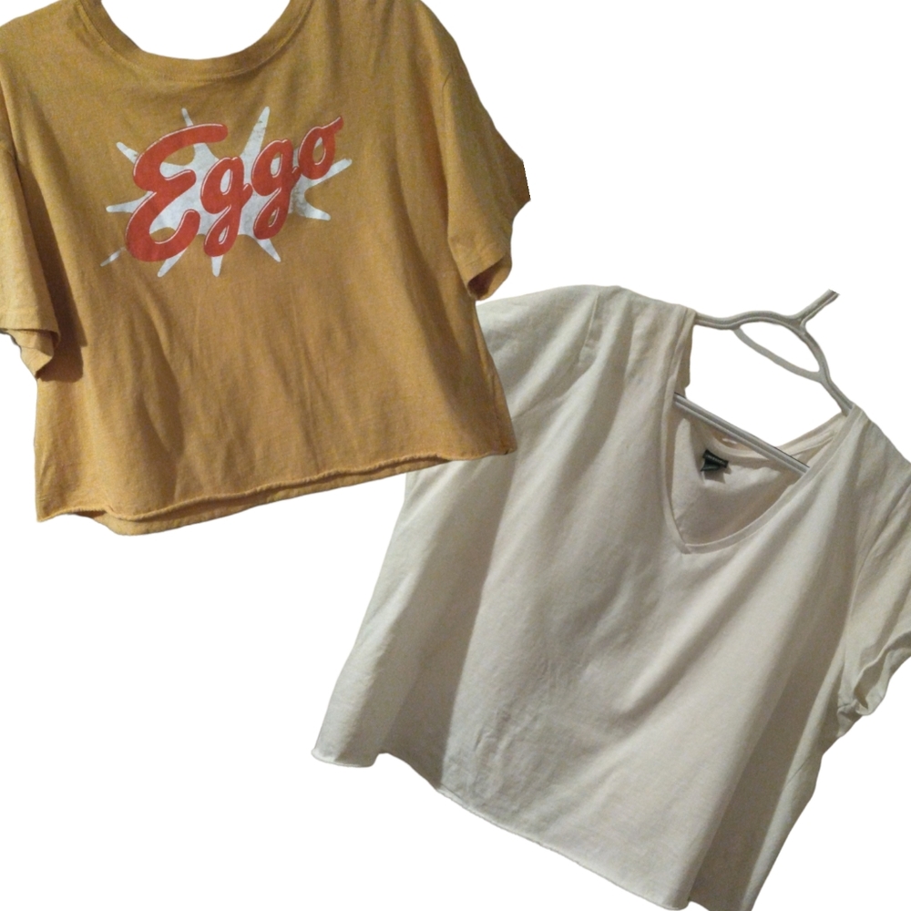 2 crop tees size XL and shorts size XL